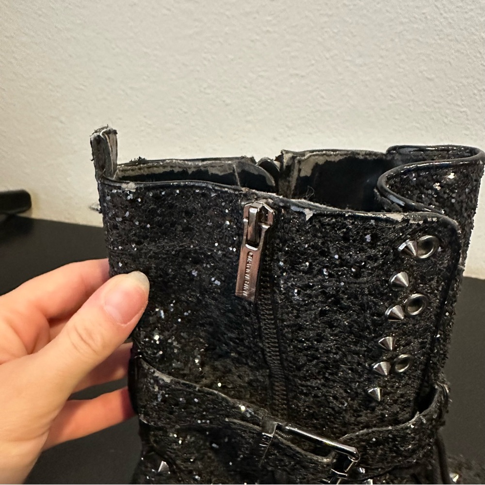 Gianni Bini Black Sparkle Studded Boots - Picture 13 of 16